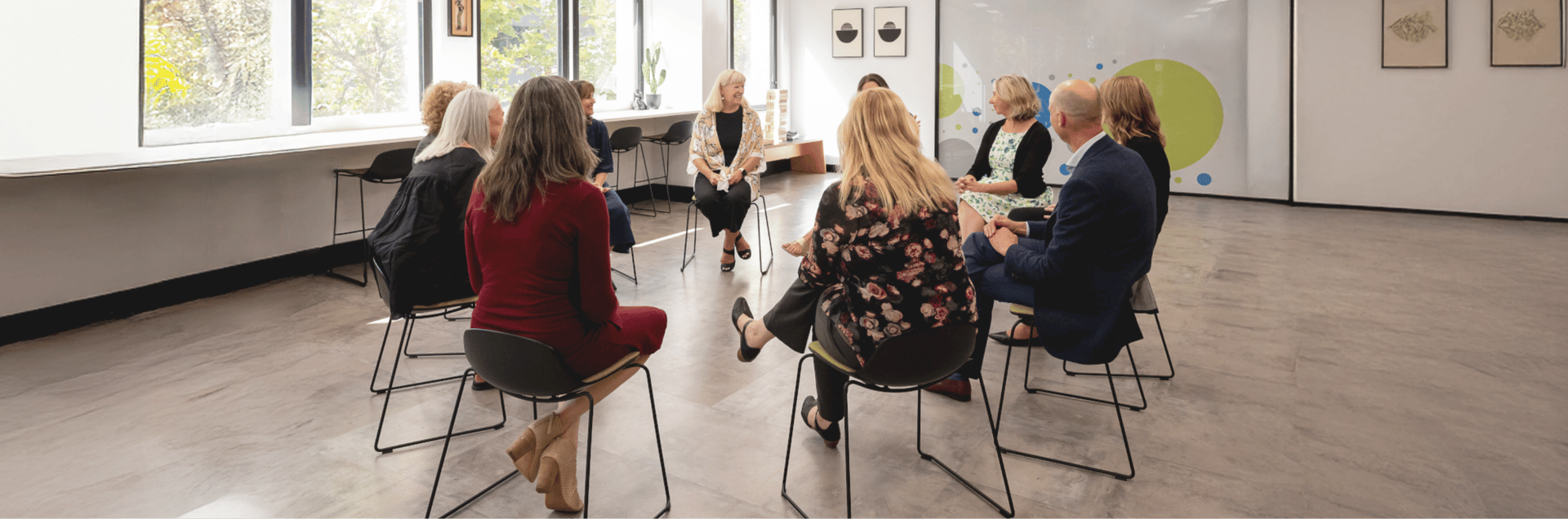 A group of people talking